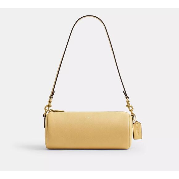 Coach Handbags - NWT Coach Barrel Bag natural grain leather tan brass vanilla brand new purse